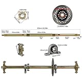 CWTD 32" Rear Go Kart Buggy Quad Rear Wheel Axle Shaft Assembly Complete Karting UTV ATV Snow Sand Snowmobile Rear Axle Track Assembly Kit