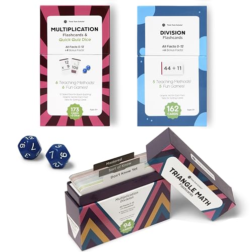 Ultimate Multiplication & Division Math Mastery Flash Cards Bundle: 711 Multiplication & Division Equations (All Facts 0-12) for Engaging 3rd-6th Grade Learning - Color-Coded, Graphic Illustrations