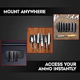 Keeper MG Magnetic Ammunition Holder for Gun Magazines and Clips, Organize Mount in Your Gun Safe, Locker Cabinet, Vault, Ultimate Ammo Storage Accessories for Handgun, Oistol and Rifle Mags, Black