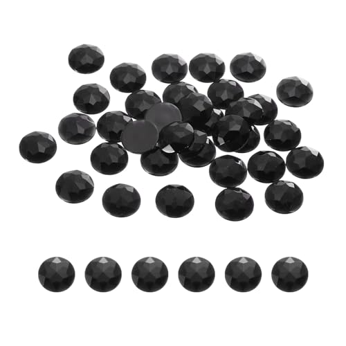 MECCANIXITY Flat Back Round Acrylic Rhinestones,10mm SS45 Black Flatback Crystal Rhinestones for Crafts Clothes Shoes DIY Decoration Gifts 100Pcs