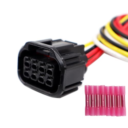 8-Way LED Light Headlamp Headlight Connector Compatible with Honda Civic 2016-2023 Pigtail Wire Harness 6181-6850