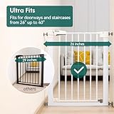 Babelio Baby Gate for Doorways and Stairs, 26''-40'' Auto Close Dog/Puppy Gate, Easy Install, Pressure Mounted, No Drilling, fits for Narrow and Wide Doorways, Safety Gate w/Door for Child and Pets