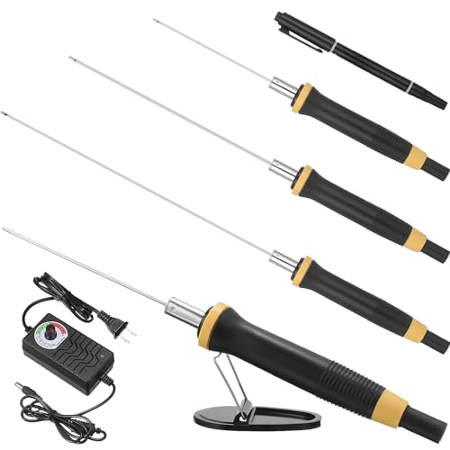 Threlaco 6 Pcs Foam Cutter Electric Hot Wire Cutter Pen Tools Kit, 4'', 6'', 8'' Foam Board Cutter with Stand, 110-220V/ 36W Digital Voltage Apaptor, Cutting Pen for Foam Cutting, Arts, Crafting