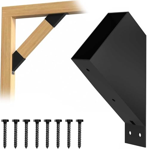 ORIGLE Pergola Brackets, 8Pack 45-Degree Angle Support Bracket, Heavy Duty Connector Brace for 2''x4'' Wood Posts