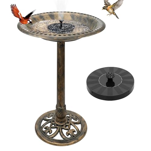 Vypart Birdbaths for Outdoors Solar Powered - Large Bird Baths for The Garden with Fountain, Heavy Duty Bird Baths for Clearance Made in USA - Perfect Addition to Your Backyard