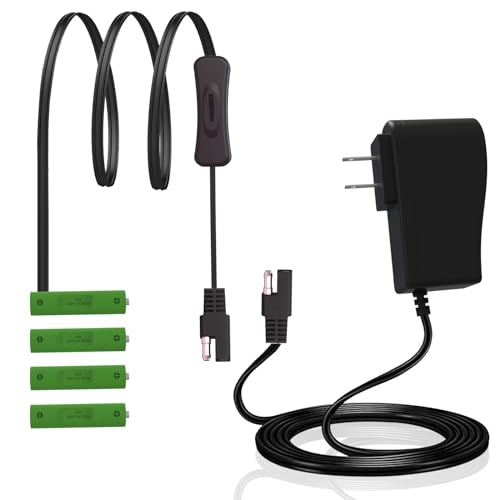 AC Continuous Power Supply Adapter AAA Dummy Battery Kit(Only Replace 4 AAA Battery) for 6V1A Toys Remote Controls LED Light Keyboard & More AAA Battery Powered Products