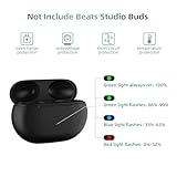 Jinstyles Charging Case Replacement Compatible with Beats Studio Buds, Charger with Bluetooth Pairing Sync Button & 660mAh Built-in Battery (Not Include Beats Studio Buds) Black