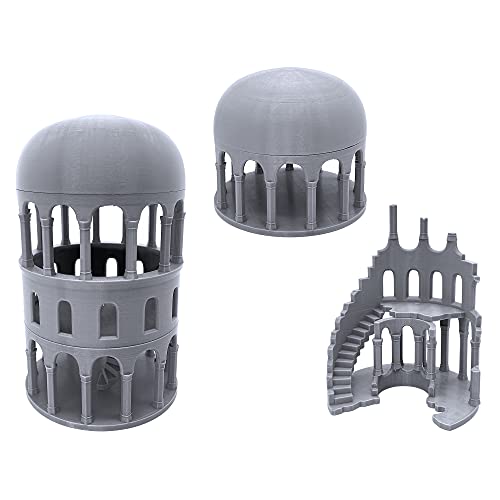 EnderToys Greek Ruined Buildings Bundle, Terrain Scenery for Tabletop 28mm Miniatures Wargame, 3D Printed and Paintable