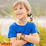 Accutime Mickey Mouse Kids Smart Watch with Interactive Touchscreen – Features 10 Changeable Watch Faces, Selfie Camera, Step Counter, Voice Recorder, Games, Alarm, Stopwatch, and Calculator