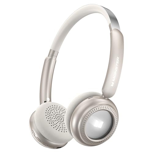 Monster N-Tune MINI 01 Wireless On-Ear Headphones - Bluetooth 6.0 Wireless Headset with Speed Charge, Clear Audio, 50H Playtime, Comfortable & Lightweight Design, Hands-Free Calls (White)