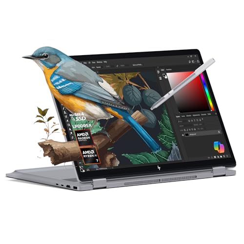 HP 2025 New Envy x360 2-in-1 Laptop, OmniBook X Flip 16" Touchscreen 2K IPS Display, AMD Ryzen AI 7 350, 24GB LPDDR5X RAM, 1TB Gen 4 SSD, Copilot AI, WiFi 6E, w/Microsoft Surface Pen, Win 11 Home