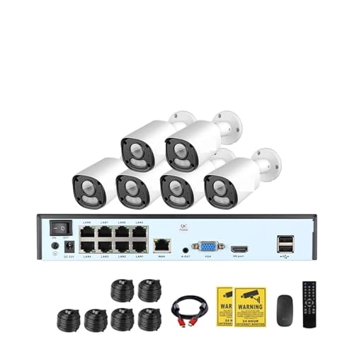 QDVOPHZA 6MP POE IP Camera System KIT Face Person Detection CCTV Video Surveillance Security G.Craftsman(2T,6MP 6Cam 8NVR)