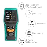 BLATN Smart Air Quality Monitor Indoor 12-in-1 CO2 Meter Dust PM1.0 PM2.5 PM10 Particles TVOC Detector HCHO Tester with Data Logger for Home AQI Test (128S)