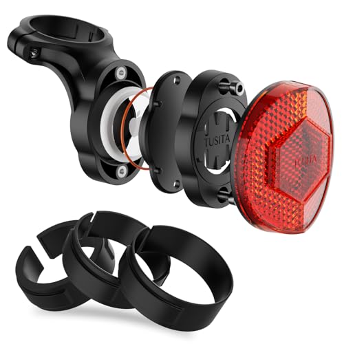 TUSITA Airtag Bike Mount, Hidden Bicycle Seatpost Mount Compatible with Airtags & Garmin Varia, Anti-Theft Air tag GPS Tracker Bike Reflector Holder
