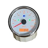 ELING Universal 85mm GPS Speedometer 125MPH Speedo Odometer Adjustable for Boat RV Car Truck Motorcycle 3 3/8 12V 24V with Backlight