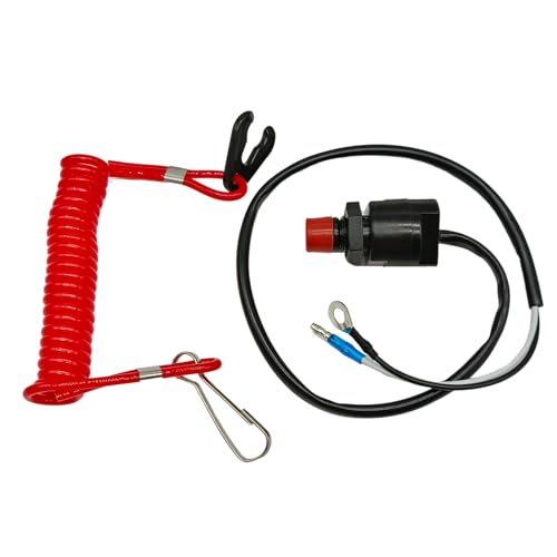 UanofCn 6E9-82575 Universal Kill Stop Switch and Lanyard Replace Yamaha Outboard 6 8 9.9 15 25 30 40 HP 2 Stroke 6E9-82575-02-00