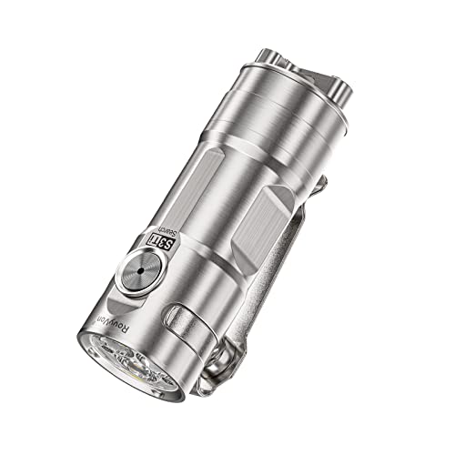 RovyVon S3 Ti Titanium LED Flashlight,1800 Lumen Super Bright Handheld Flashlight, USB-C Rechargeable EDC Keychain Flashlight, 6 Modes, IPX8 Waterproof for Hiking,Outdoor