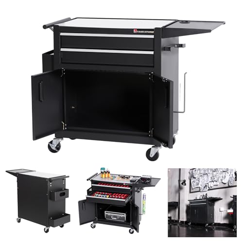 TANKSTORM Tattoo Cart, TZ12W, Black Steel