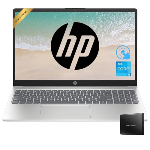 HP 15.6" Touchscreen Laptop, 64GB RAM 2.5TB Storage (2TB SSD+512GB External Set), 6-Cores Intel Core i3, Windows 11 Pro with Microsoft Office Trial Included