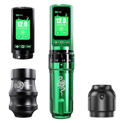 Mast Tattoo Gun Pen Machine, Fold Pro Cordless Year of Snake Edition Tattoo Machine Gift, Power Motor by Mcore-C3, 3000mAh Battery Power Supply (Gun)