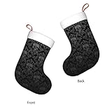 FYCFSLMY Gothic Black Skull Large Christmas Stockings, Xmas Tree Fireplace Hanging Decorations for Home Holiday Decor