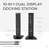 Plugable USB 3.0 and USB-C Universal Laptop Docking Station with 2 HDMI Ports for Windows, Mac, and ChromeOS (Gigabit Ethernet, Audio, 6 USB Ports)