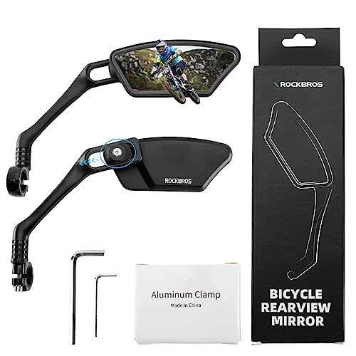 ROCKBROS Bike Mirrors for Handlebars HD Blast-Resistant Bicycle Mirror for Ebike 360 Degree Adjustable Bike Rear View Mirror Easy to Install Left and Right