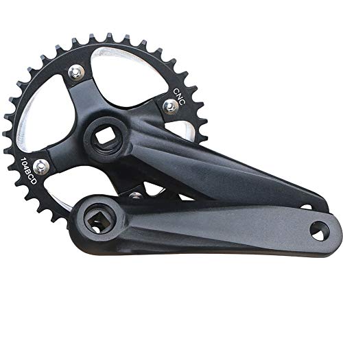 GANOPPER MTB Crank for Mountain Bike 34T Square Taper Single Speed Crankset