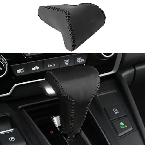 CEBAT Gear Shift Knob Cover Automatic Transmission Boots Shift Lever Leather Sheath Accessories Fit for Honda CR-V CRV 2017 2018 2019 2020 2021 2022（Black Stitches）