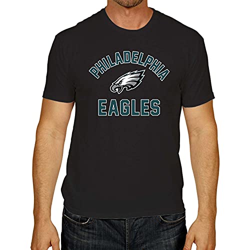 Team Fan Apparel NFL Adult Gameday T-Shirt - Cotton Blend - Tagless - Semi-Fitted - Unleash Your Team Spirit During Game Day (Philadelphia Eagles - Black, Medium)