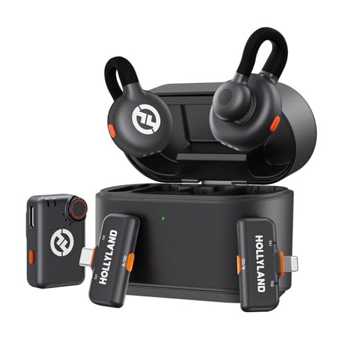 Hollyland Lark M2S Ultimate Combo (Camera RX+USB-C RX+Lightning RX) Wireless Lavalier Microphone for iPhone/Camera/Android/PC, Compact Mic, Titanium Clip, Noise Cancelling, Content Creation