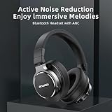 AWEI Wireless Noise Cancelling Headphones，Headphones Bluetooth，20H Playtime,Hi-Res Audio Deep Bass Comfort Fit Ear Cups for Travel, Home Office Over The Ear Headphones Black