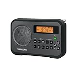 Sangean PR-D18BK Portable Radio with Protective Bumper, AM/FM, Gray/Black