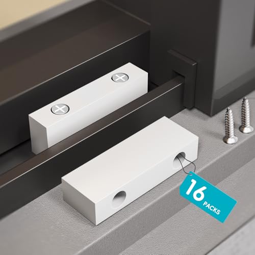 I-EASYDWW 16 Pack Window Locks, Sliding Window Locks for Vertical & Horizontal Windows, Security Window Stopper for Home Bedroom Office, Doulble Screw Mounting (20mm Height, White)