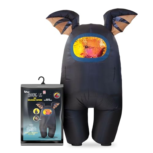 YuMe Official Among Us Toys Funny Inflatable Cool Cosplay Halloween Costumes for Adults - Black with Batty Hat