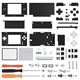 eXtremeRate Black Replacement Full Housing Shell for Nintendo DS Lite, Custom Handheld Console Case Cover with Buttons, Screen Lens for Nintendo DS Lite NDSL - Console NOT Included