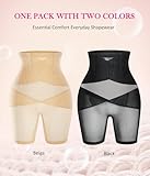 Nebility Womens' Tummy Control High Waist Trainer Body Shaper (Medium, Black/Beige Mid Thigh-2pk)