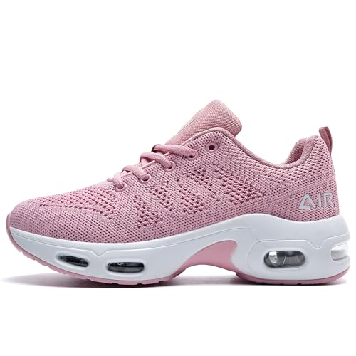 SURRAY Women's Air Running Shoes Walking Tennis Sneakers Athletic Fashion Breathable Sport Gym Shoes(US7) Pink