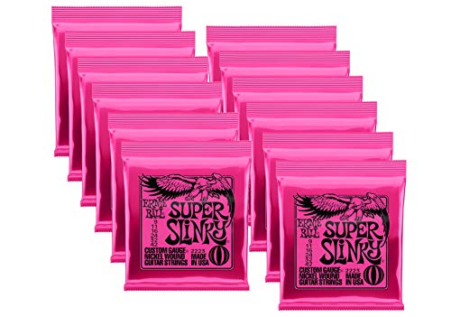 Ernie Ball Super Slinky Electric Guitar Strings, Nickel Wound, Lot/12, P02223