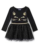 The Children's Place Baby Girls' and Toddler Cute Cat Tutu Dress, Black