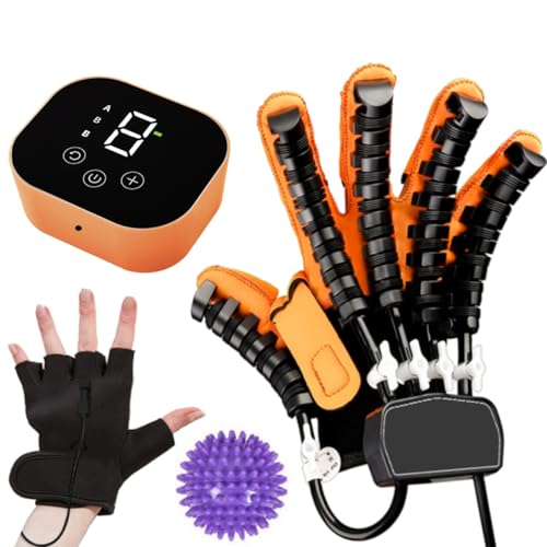 GENDOING Rehabilitation Robot Glove for Stroke, Robotic Hand Stroke Recovery Equipment, Fingers Strength Training Device for Hemiplegia, Strength Adjustable (Right Hand-M)