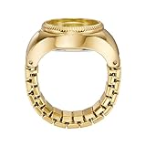 Fossil Women's Quartz Stainless Steel Two-Hand Watch Ring, Color: Gold (Model: ES5246)