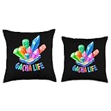 Gacha Life Crystal Gems Cute Anime Gamer Throw Pillow