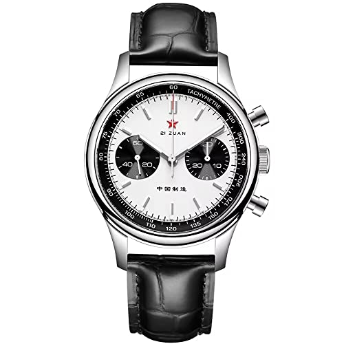 MUKEMAO Men Panda Chronograph 1963 ST1901 Original Movement Manual Winding Luminous Dial 40mm Sapphire Glass Pilots Mechanical Wrist Watch
