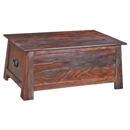 Pemberly Row Solid Sheesham Wood Trunk Coffee Table in Brown