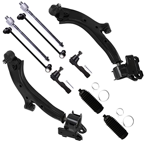 SCITOO 10pcs Front Suspension Kit Lower Control Arm And Ball Joints Sway Bar Links Outer Inner Tie Rod Ends w/Steering Boots fit for 2007-2011 for Honda CR-V