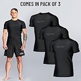 Elite Sports Jiu Jitsu BJJ Rash Guards, Men’s BJJ, No GI, MMA Ranked Short Sleeve Compression Base Layer Rash Guard