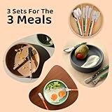 APLAINR Grown-up Utensils Set for Toddlers, 10 Piece Stainless Steel Kids Cutlery with Bamboo Organizer Tray, Montessori Toddler Silverware, Children Safe Forks, Knives and Spoons