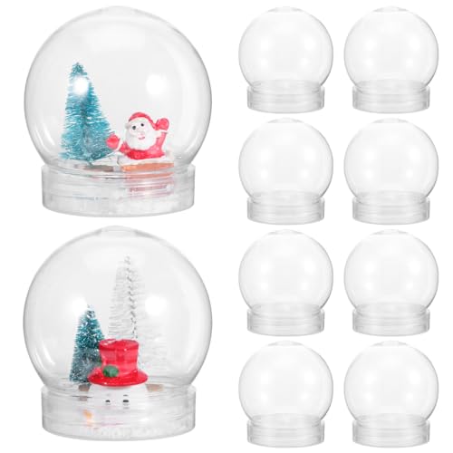 BESTOYARD 30 Pcs Snow Globe Jar 3-Inch DIY Party Favor Dome Clear Snow Earth for Ornaments,Plant Terrariums Wedding Snowglobes Outdoor Plastic