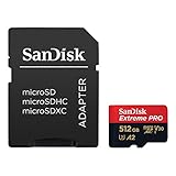 SanDisk Extreme PRO microSDXC UHS-I Memory Card 512 GB + Adapter & RescuePRO Deluxe (for Smartphones, Action Cameras or Drones, A2, Class 10, V30, U3, 200 MB/s Transfer)